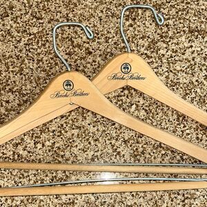 Brooks Brothers Light Tan Tongue and Groove Wooden Hangers
